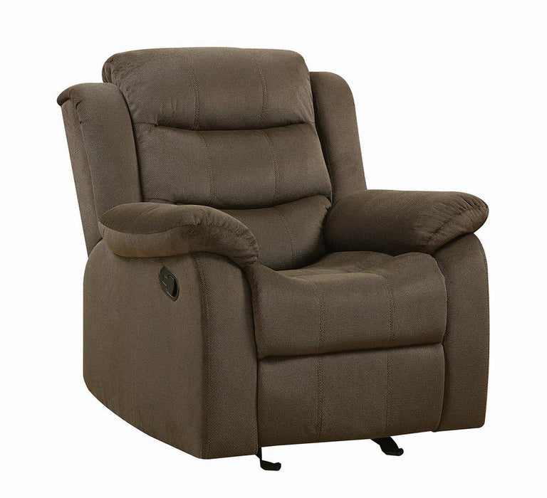 Rodman Upholstered Glider Recliner Chocolate - Home Discount Furniture - NJ-linden