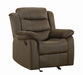 Rodman Upholstered Glider Recliner Chocolate - Home Discount Furniture - NJ-linden