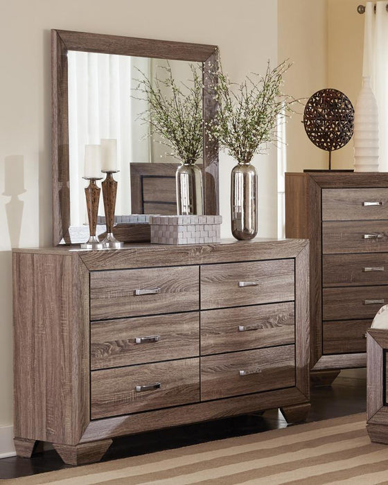 Kauffman Rectangular Dresser Mirror Washed Taupe - Home Discount Furniture - NJ-linden