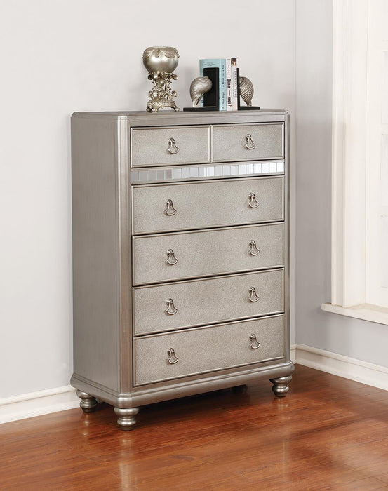 Bling Game 6-drawer Chest Metallic Platinum - Home Discount Furniture - NJ-linden