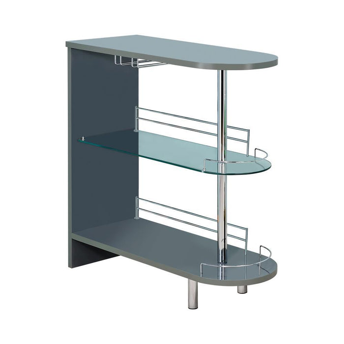 Adolfo 3-tier Bar Table Glossy Grey and Clear - Home Discount Furniture - NJ-linden