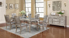 Bling Game Rectangular Dining Table with Leaf Metallic Platinum - Home Discount Furniture - NJ-linden