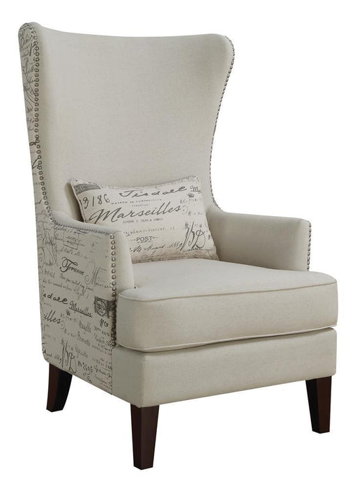 Pippin Curved Arm High Back Accent Chair Cream - Home Discount Furniture - NJ-linden