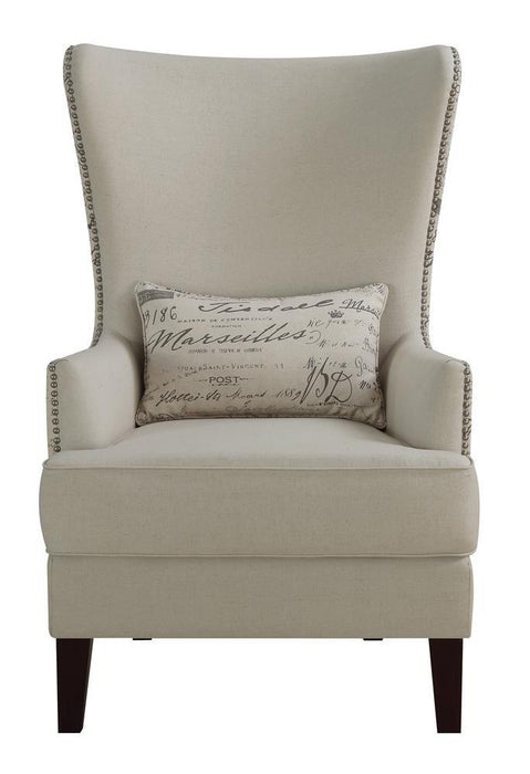 Pippin Curved Arm High Back Accent Chair Cream - Home Discount Furniture - NJ-linden