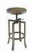 Bartlett Adjustable Height Swivel Bar Stools Brushed Nutmeg and Slate Grey (Set of 2) - Home Discount Furniture - NJ-linden