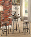 Bartlett Adjustable Height Swivel Bar Stools Brushed Nutmeg and Slate Grey (Set of 2) - Home Discount Furniture - NJ-linden