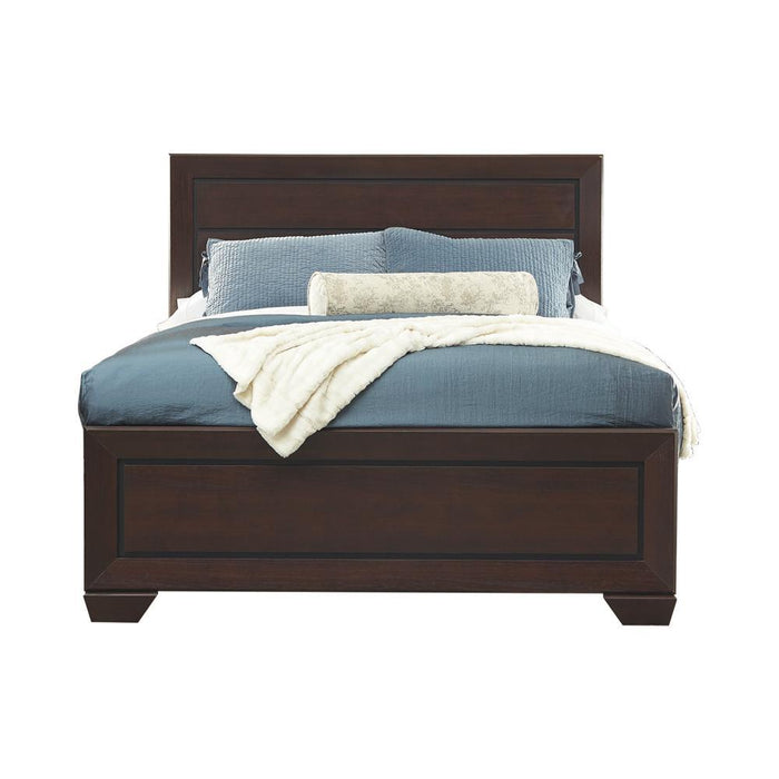 Kauffman Eastern King Panel Bed Dark Cocoa - Home Discount Furniture - NJ-linden