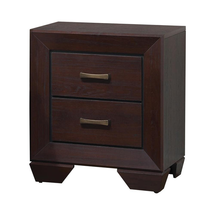 Kauffman 2-drawer Nightstand Dark Cocoa - Home Discount Furniture - NJ-linden