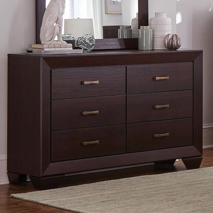 Kauffman 6-drawer Dresser Dark Cocoa - Home Discount Furniture - NJ-linden