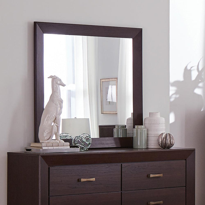 Kauffman Rectangular Dresser Mirror Dark Cocoa - Home Discount Furniture - NJ-linden