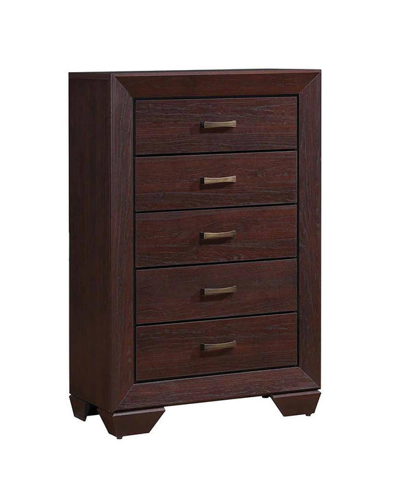 Kauffman 5-drawer Chest Dark Cocoa - Home Discount Furniture - NJ-linden