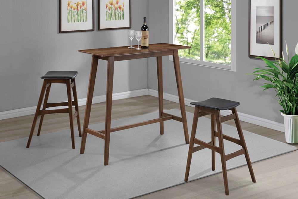 Finnick Tapered Legs Bar Stools Dark Grey and Walnut (Set of 2) - Home Discount Furniture - NJ-linden