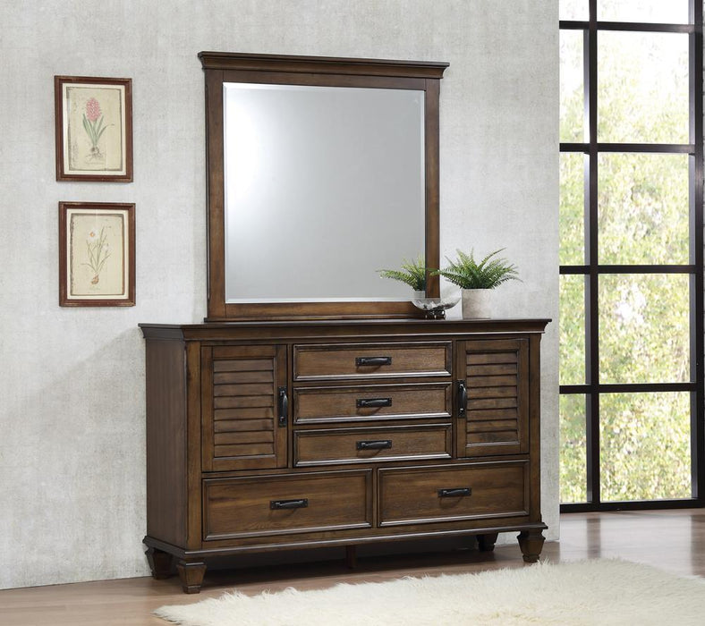 Franco Rectangular Dresser Mirror Burnished Oak - Home Discount Furniture - NJ-linden