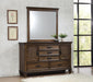 Franco Rectangular Dresser Mirror Burnished Oak - Home Discount Furniture - NJ-linden