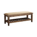 Franco Bench with Lower Shelf Beige and Burnished Oak - Home Discount Furniture - NJ-linden