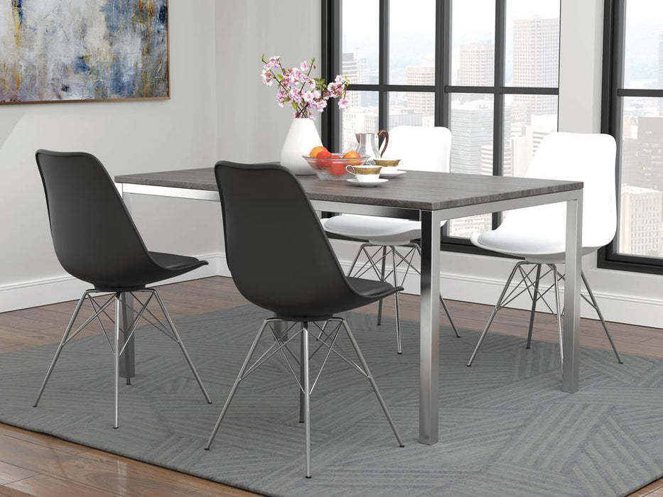 Juniper Armless Dining Chairs Black and Chrome (Set of 2) - Home Discount Furniture - NJ-linden