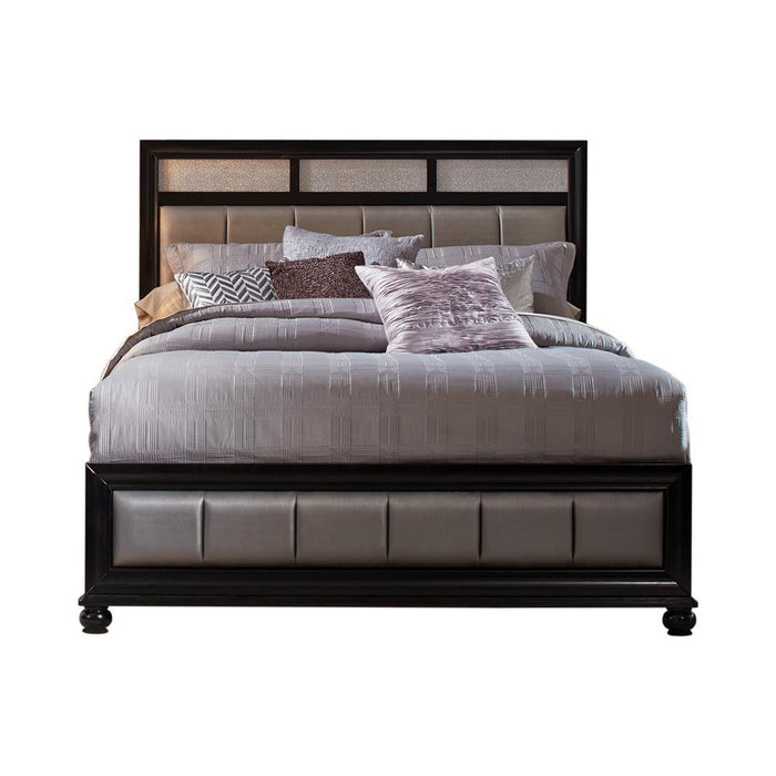 Barzini Queen Upholstered Bed Black and Grey - Home Discount Furniture - NJ-linden