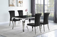 Carone Rectangular Dining Table Chrome and Black - Home Discount Furniture - NJ-linden