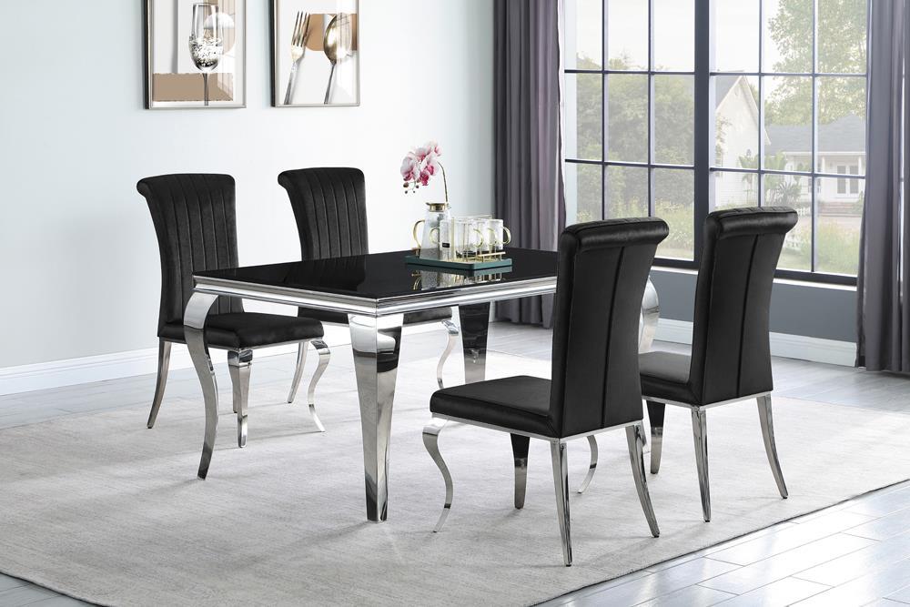 Betty Upholstered Side Chairs Black and Chrome (Set of 4) - Home Discount Furniture - NJ-linden