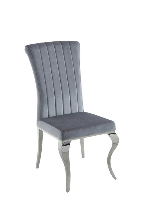 Betty Upholstered Side Chairs Grey and Chrome (Set of 4) - Home Discount Furniture - NJ-linden