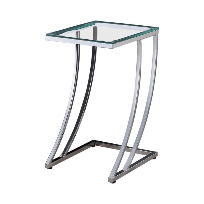 Cayden Rectangular Top Accent Table Chrome and Clear - Home Discount Furniture - NJ-linden