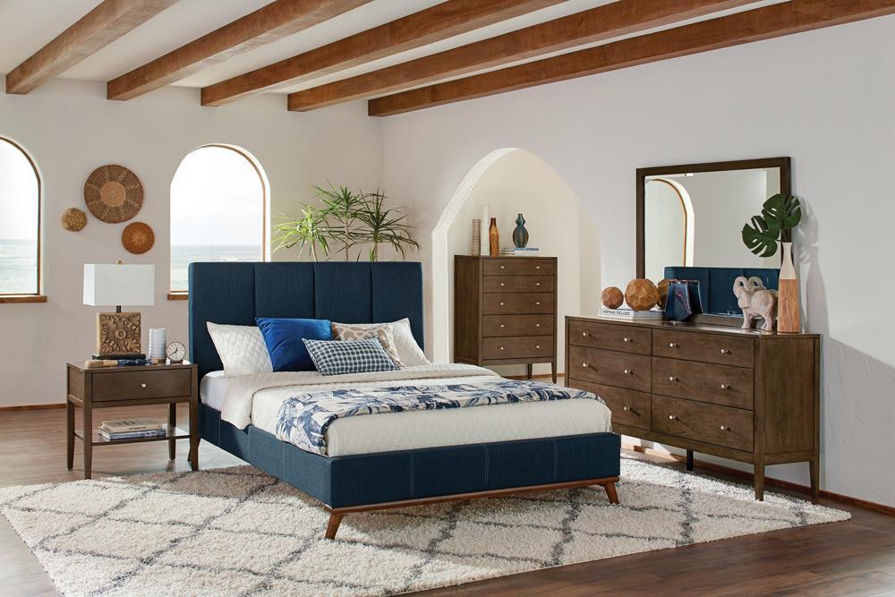 Charity Queen Upholstered Bed Blue - Home Discount Furniture - NJ-linden