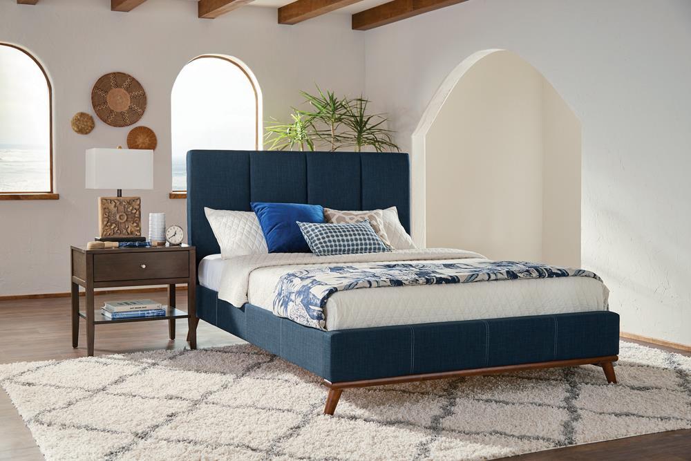 Charity Full Upholstered Bed Blue - Home Discount Furniture - NJ-linden