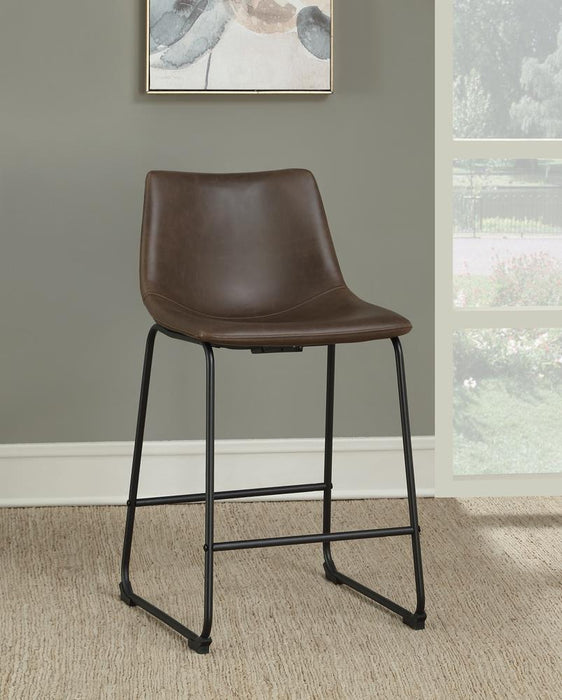 Michelle Armless Counter Height Stools Two-tone Brown and Black (Set of 2) - Home Discount Furniture - NJ-linden