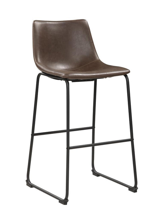 Michelle Armless Bar Stools Two-tone Brown and Black (Set of 2) - Home Discount Furniture - NJ-linden