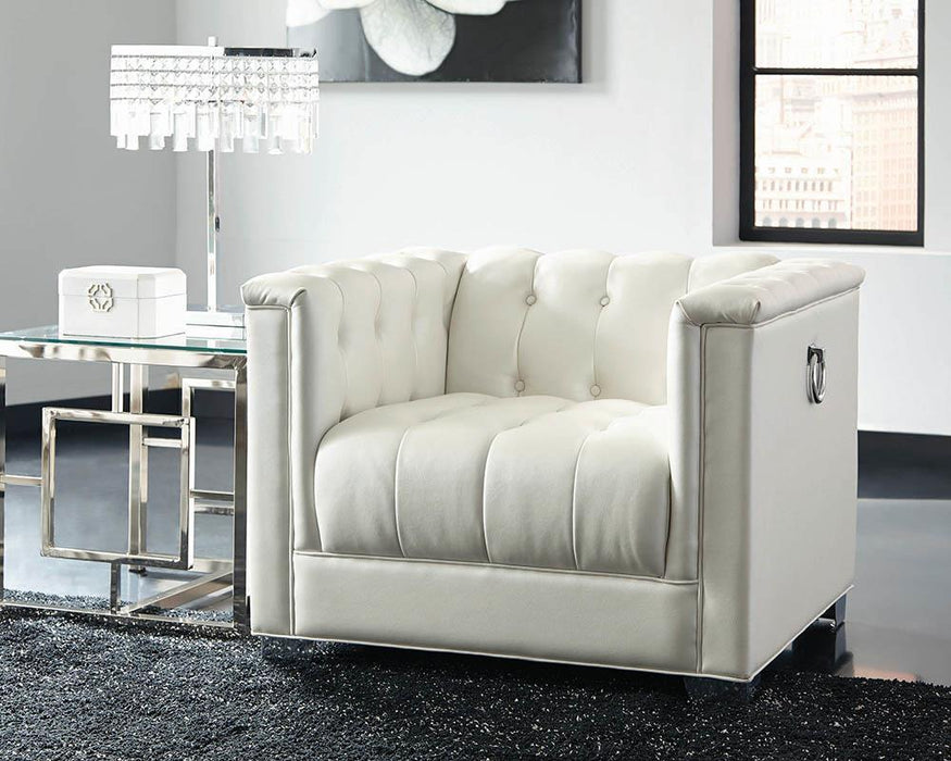Chaviano Tufted Upholstered Chair Pearl White - Home Discount Furniture - NJ-linden