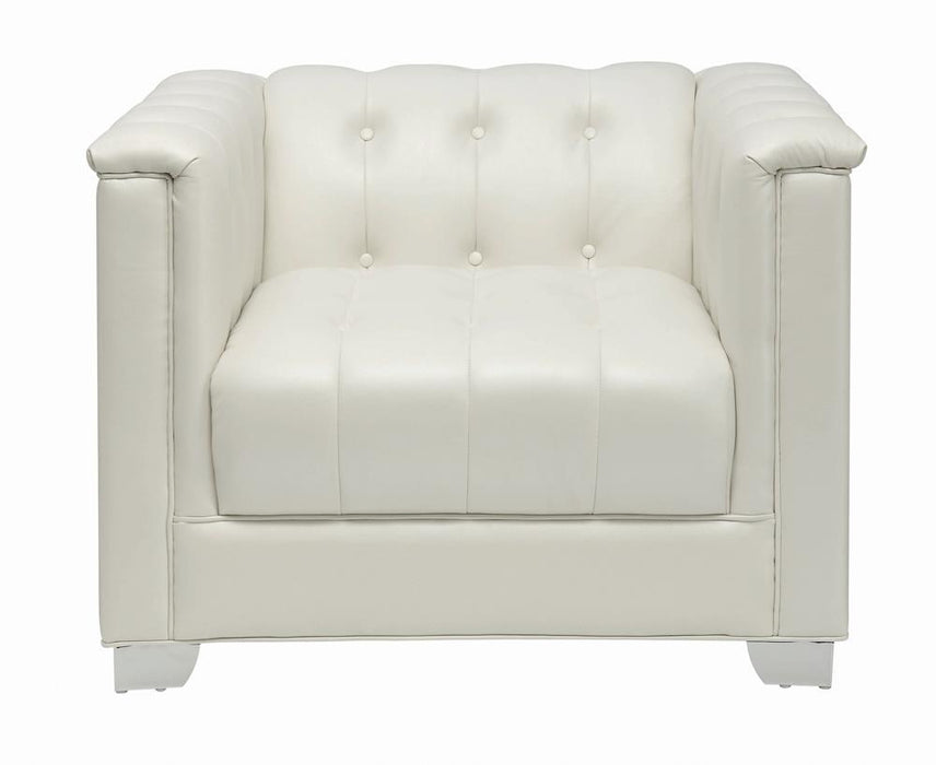 Chaviano Tufted Upholstered Chair Pearl White - Home Discount Furniture - NJ-linden