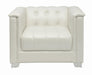 Chaviano Tufted Upholstered Chair Pearl White - Home Discount Furniture - NJ-linden