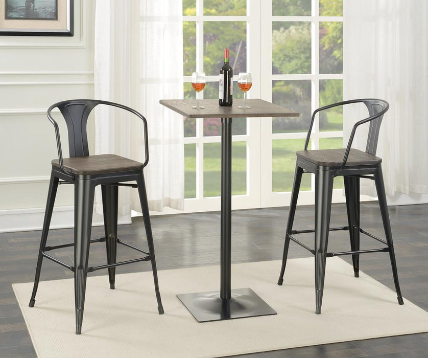 Cavalier Square Bar Table Dark Elm and Matte Black - Home Discount Furniture - NJ-linden