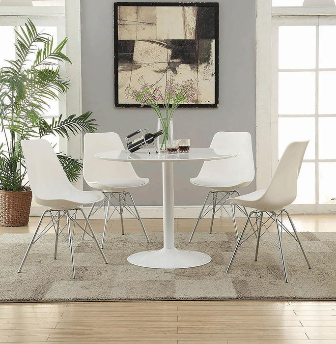Lowry Round Dining Table White - Home Discount Furniture - NJ-linden
