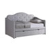 Elmore Upholstered Twin Daybed with Trundle Pearlescent Grey - Home Discount Furniture - NJ-linden