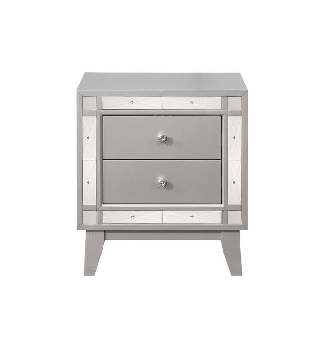 Leighton 2-drawer Nightstand Metallic Mercury - Home Discount Furniture - NJ-linden
