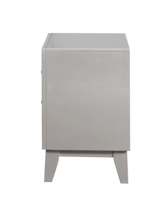 Leighton 2-drawer Nightstand Metallic Mercury - Home Discount Furniture - NJ-linden