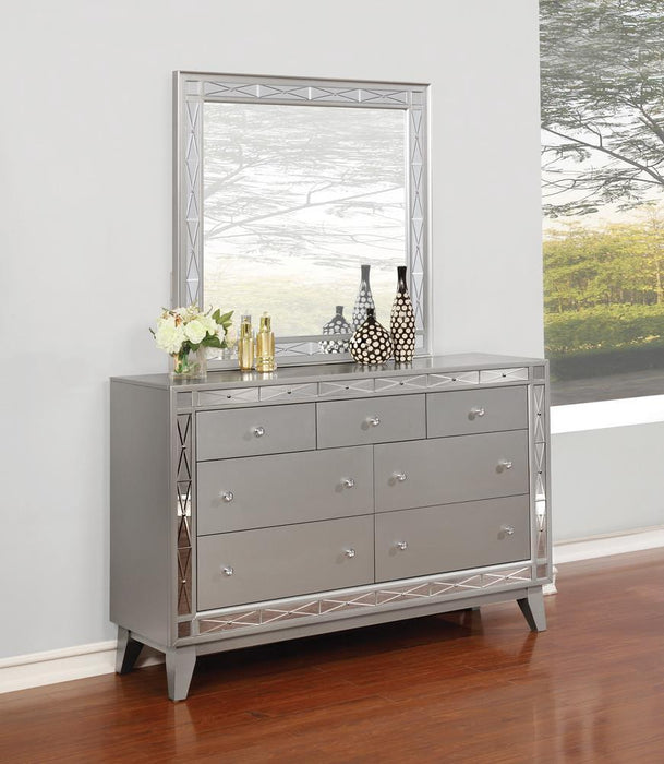 Leighton Beveled Dresser Mirror Metallic Mercury - Home Discount Furniture - NJ-linden