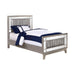 Leighton Twin Panel Bed with Mirrored Accents Mercury Metallic - Home Discount Furniture - NJ-linden