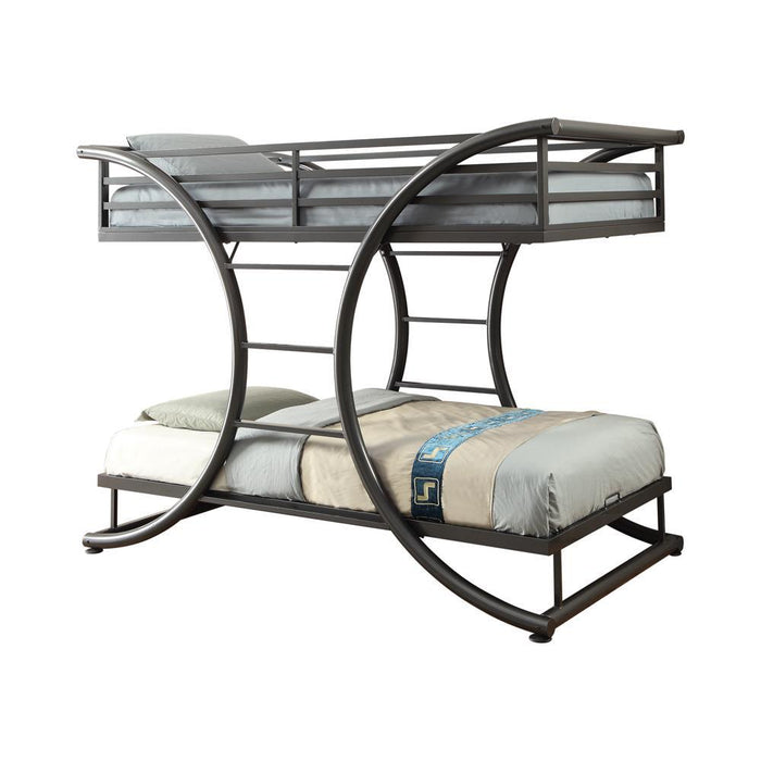 Stephan Twin Over Twin Bunk Bed Gunmetal - Home Discount Furniture - NJ-linden