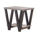 Stevens V-shaped End Table Black and Antique Grey - Home Discount Furniture - NJ-linden