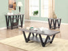 Stevens V-shaped Sofa Table Black and Antique Grey - Home Discount Furniture - NJ-linden