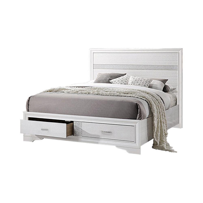 Miranda Eastern King 2-drawer Storage Bed White - Home Discount Furniture - NJ-linden