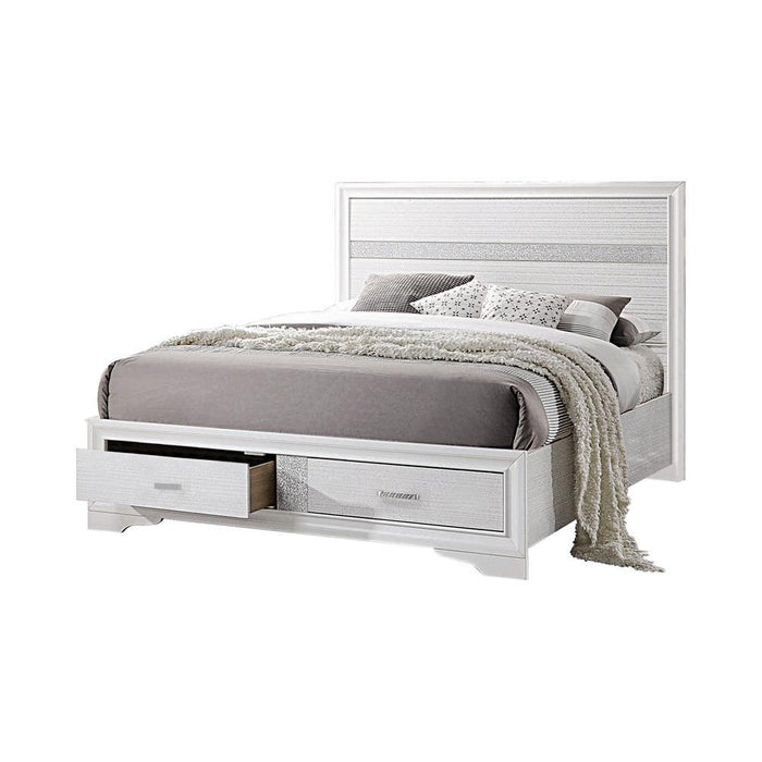 Miranda California King 2-drawer Storage Bed White - Home Discount Furniture - NJ-linden