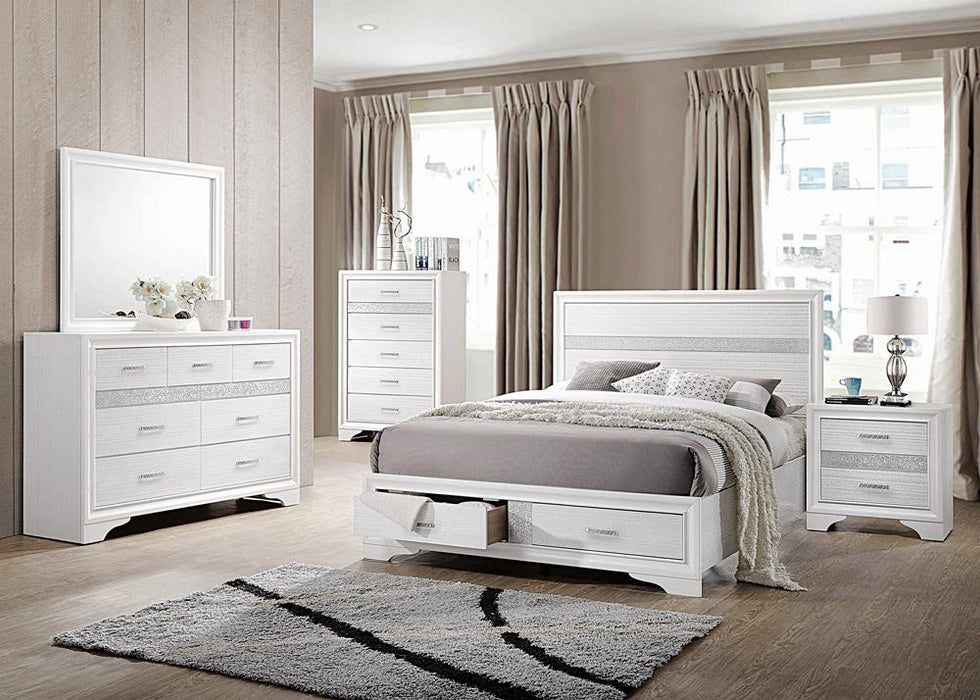 Miranda California King 2-drawer Storage Bed White - Home Discount Furniture - NJ-linden
