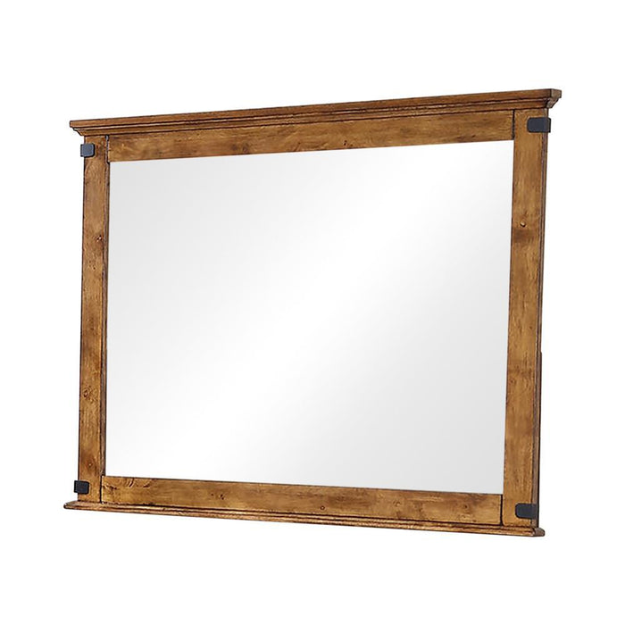 Brenner Rectangular Dresser Mirror Rustic Honey - Home Discount Furniture - NJ-linden