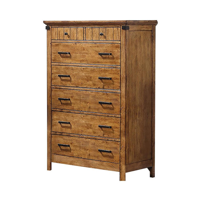 Brenner 7-drawer Chest Rustic Honey - Home Discount Furniture - NJ-linden