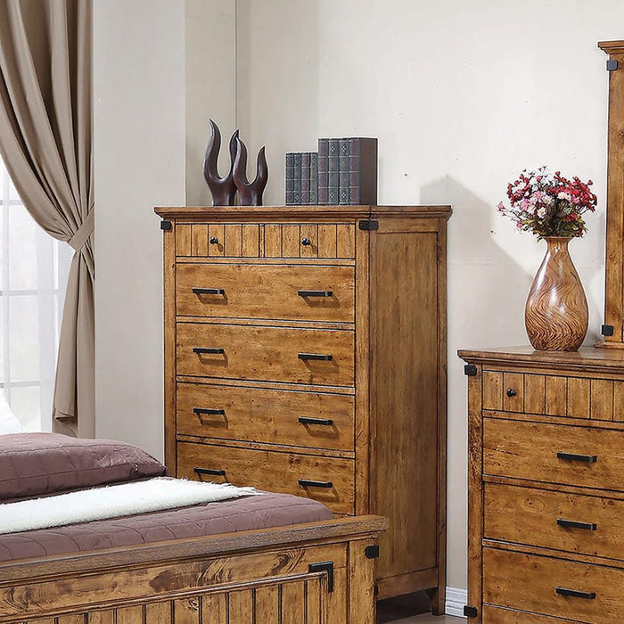 Brenner 7-drawer Chest Rustic Honey - Home Discount Furniture - NJ-linden