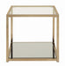 Cora End Table with Mirror Shelf Chocolate Chrome - Home Discount Furniture - NJ-linden