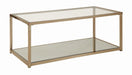 Cora Coffee Table with Mirror Shelf Chocolate Chrome - Home Discount Furniture - NJ-linden